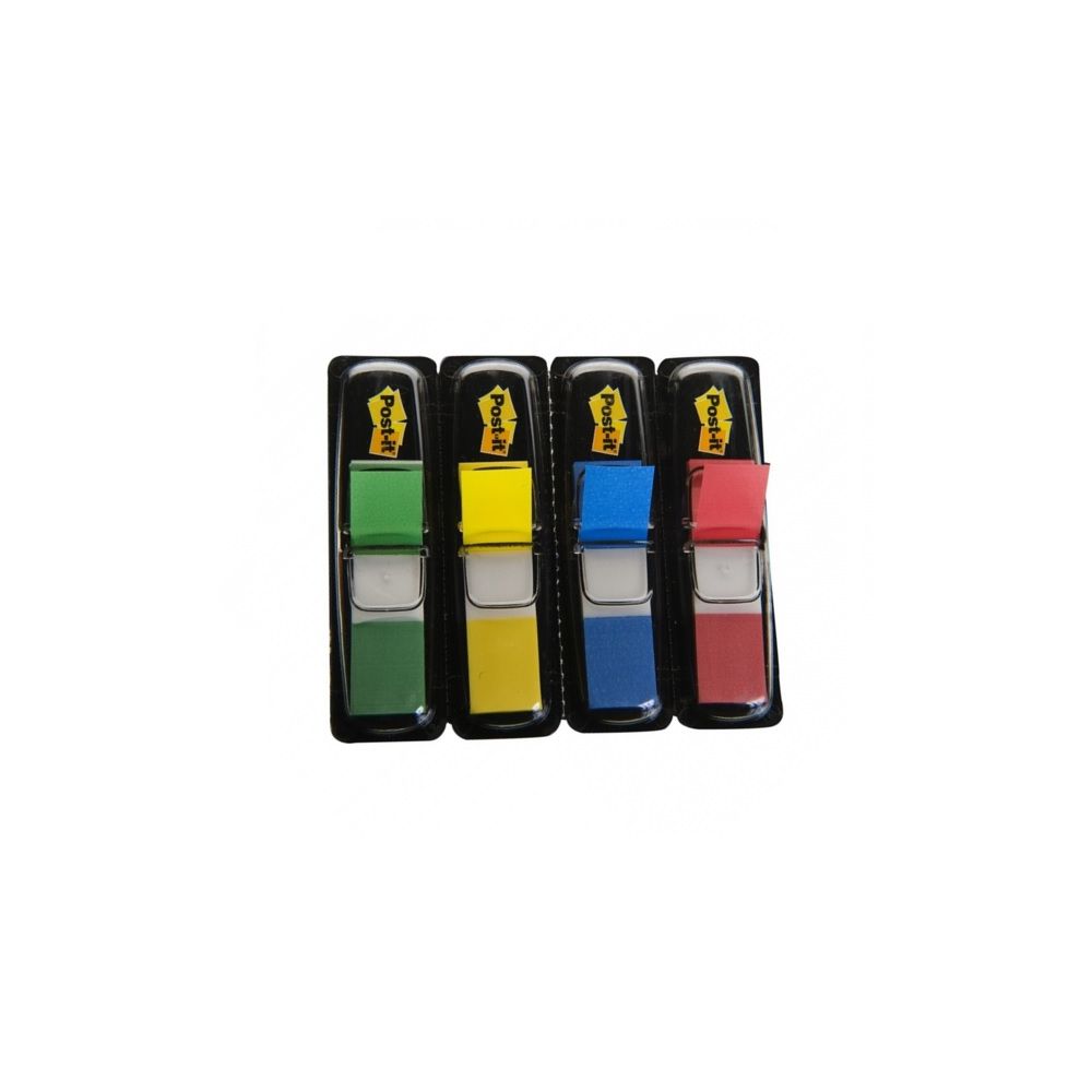 Самозалепващи индекси с диспенсър Post-it, PVC, 12х43 мм, 4х35 л., микс