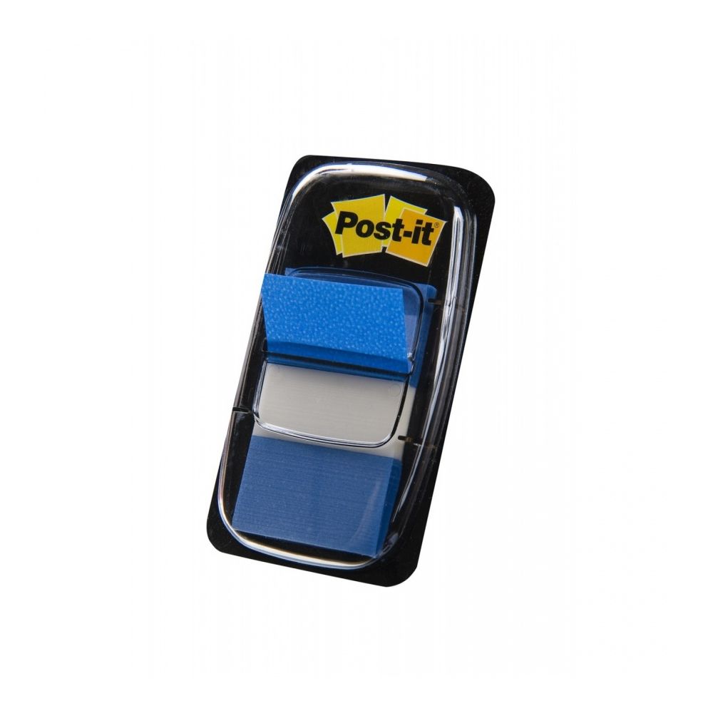 Самозалепващи индекси с диспенсър Post-it, PVC, 25х43 мм, 50 л., сини
