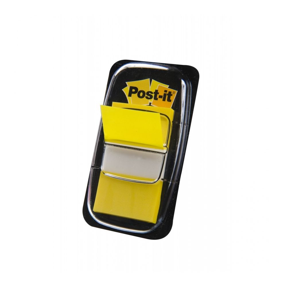 Самозалепващи индекси с диспенсър Post-it, PVC, 25х43 мм, 50 л., жълти