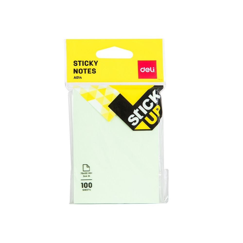 Самозалепващи листчета Deli Stick Up EA01402, 76х101 мм, 100 л., пастелно зелени