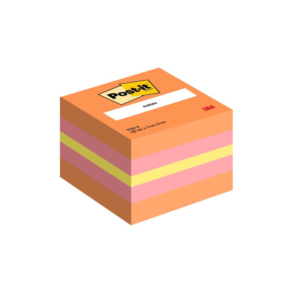 Самозалепващо мини кубче Post-it Pink, 51х51 мм, 400 л., микс 3 цвята, неоново, PEFC хартия Самозалепващо мини кубче Post-it Pink, 51х51 мм, 400 л., микс 3 цвята, неоново, PEFC хартия