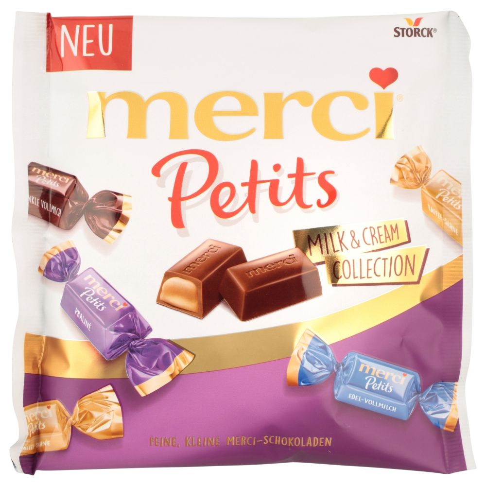 Шоколадови бонбони MERCI PETITS MiILK & CREAM, пакет 125 г