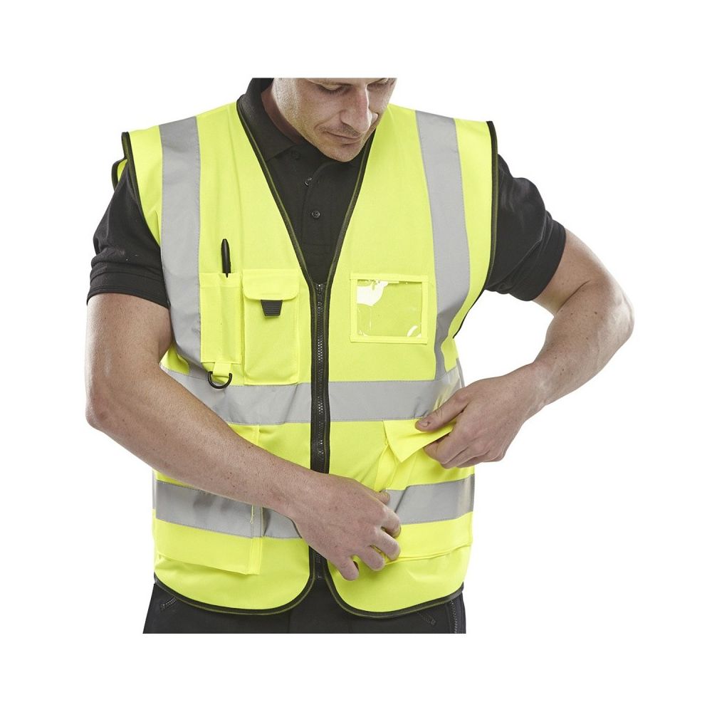 Сигнален елек BEESWIFT Executive , размер XL, клас 2, с джобове, жълт