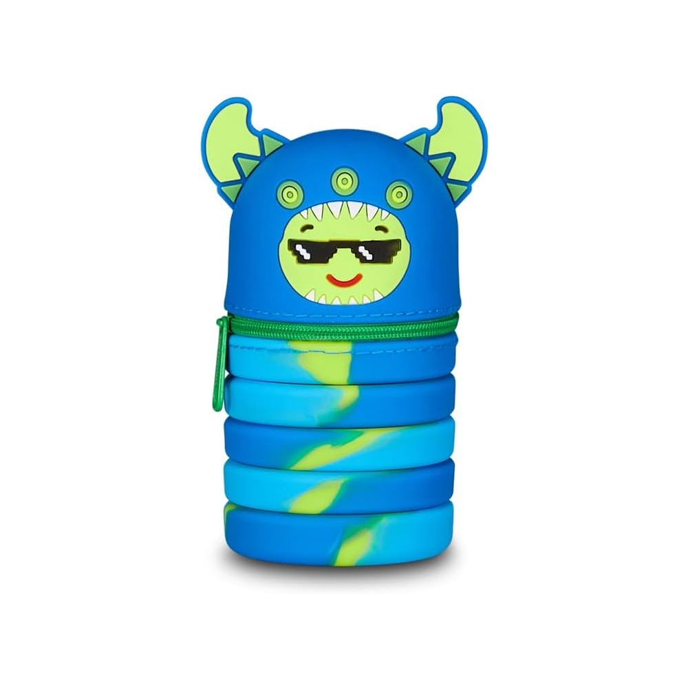 Силиконов несесер MITAMA BOOM! Monster Boy, разтягащ се, d7см, 13-20 см, синьо чудовище