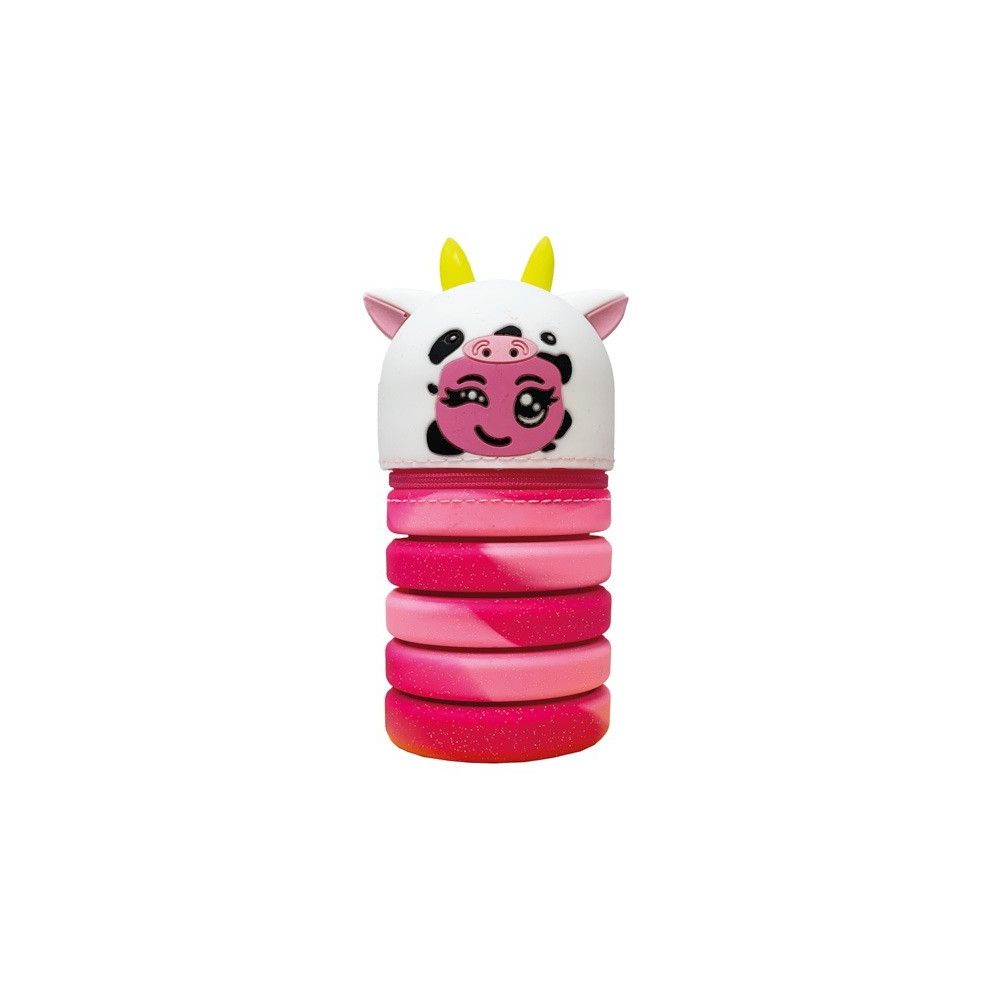 Силиконов несесер MITAMA BOOM! Puppy Cow, разтягащ се, d7см, 13-20 см, бяла крава