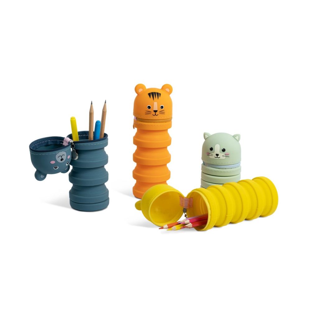 Силиконов несесер PIGNA Forma, разтягащ се, жълт ягуар 