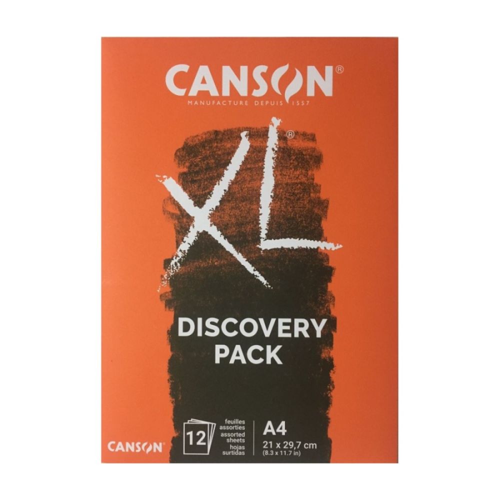 Скицник CANSON XL Pack Dessin&Croquis, за сухи техники, микс хартии, A4, 12 л.