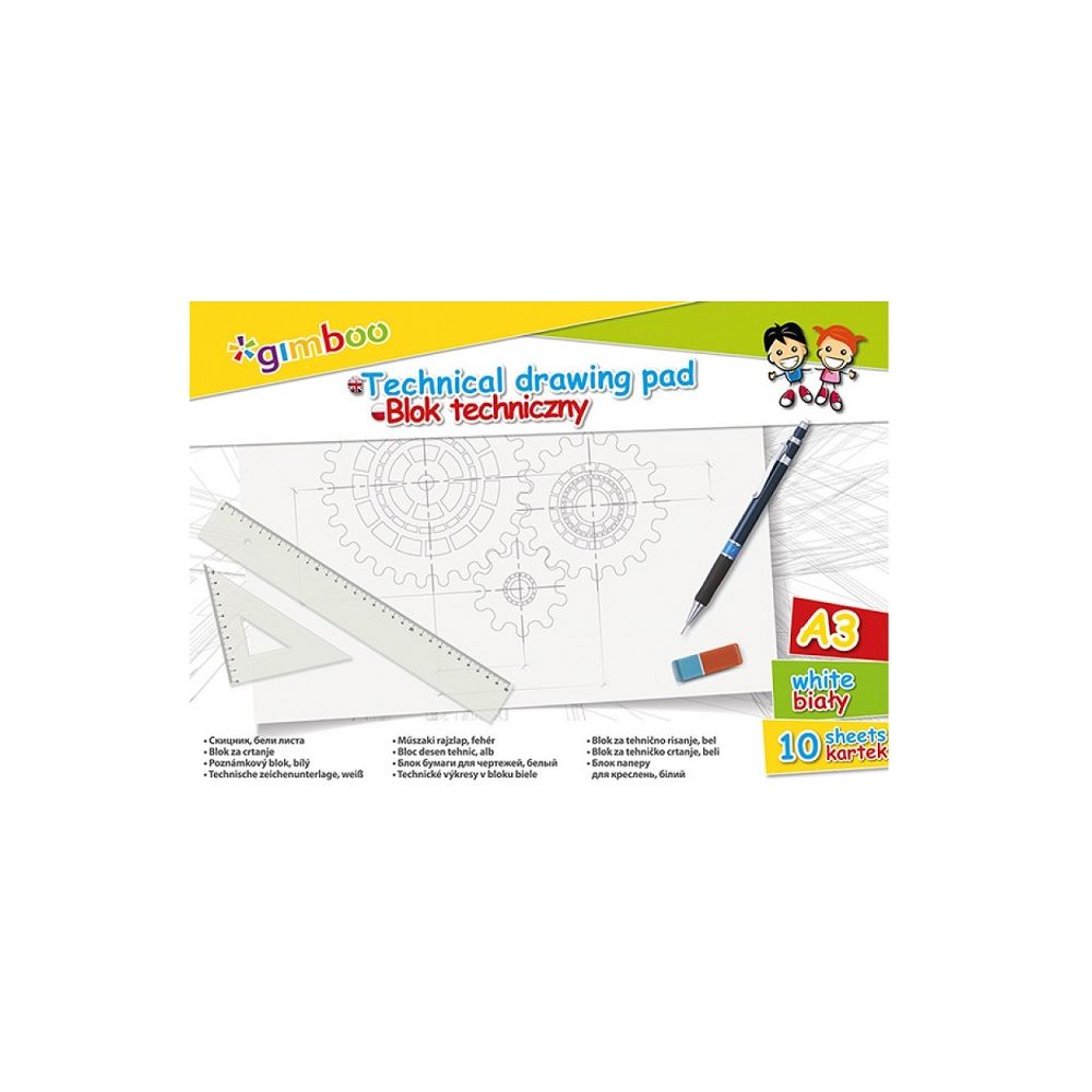 Скицник Gimboo, A3, 150 г/кв.м., 10 л.