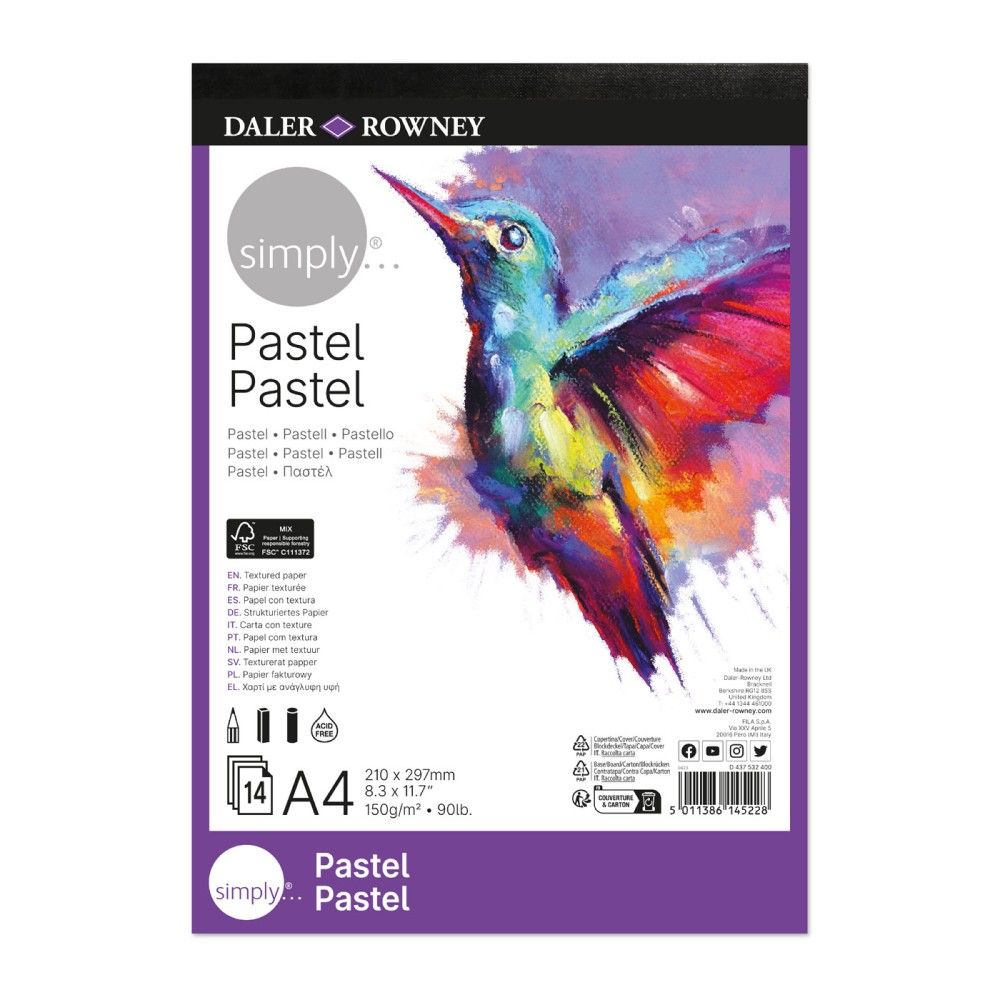 Скицник за пастели DALER-ROWNEY Simply Pastel, А4, 150 г/кв.м, 14 л.