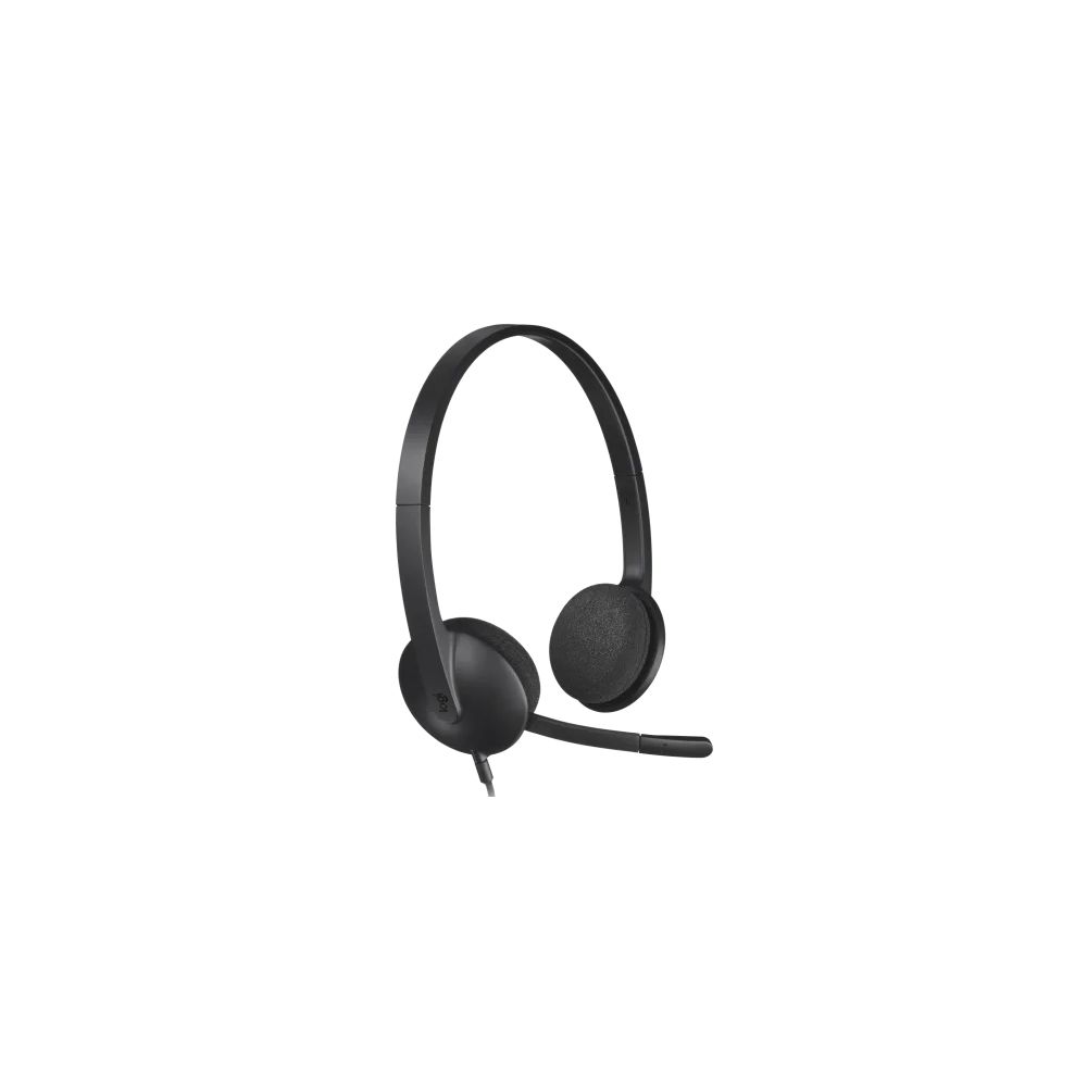 Слушалки с микрофон Logitech H340, USB-А, кабел 1.8 м, черни