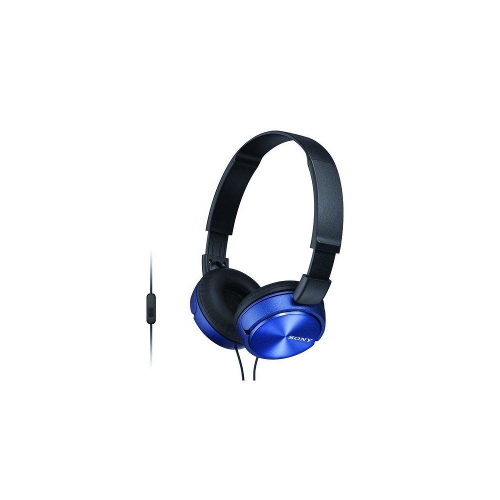 Слушалки Sony MDR-ZX310AP с вграден микрофон, 3.5 мм жак (м), кабел 1.2 м, сини