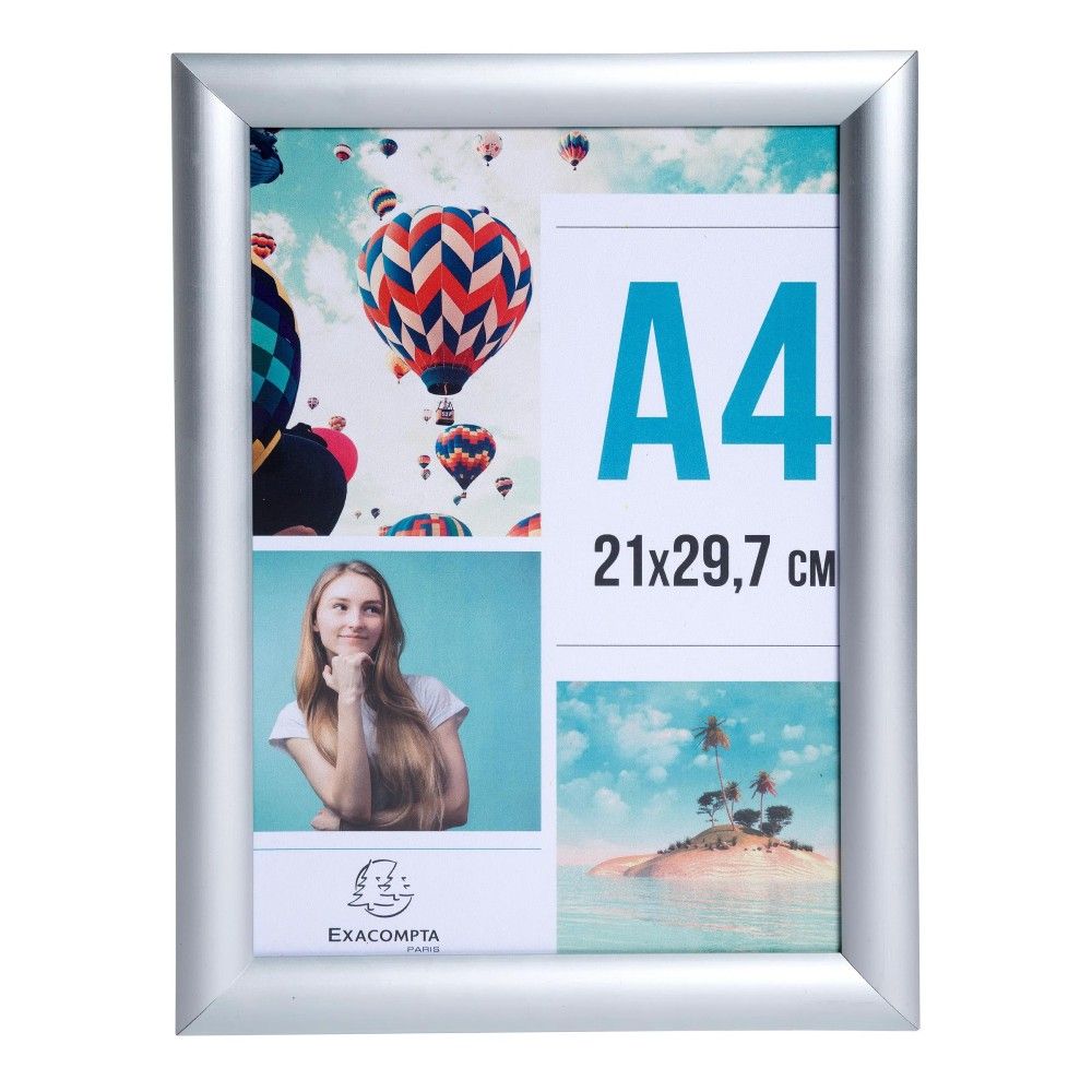 Снап рамка EXACOMPTA, A4, 210x297 мм, алуминиев профил, антирефлексна повърхност