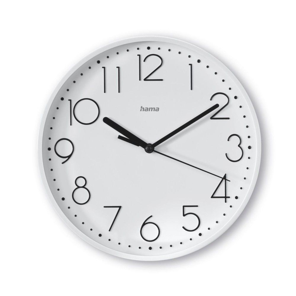 Стенен часовник Hama Salina, аналогов, безшумен, D220х35 мм, бял