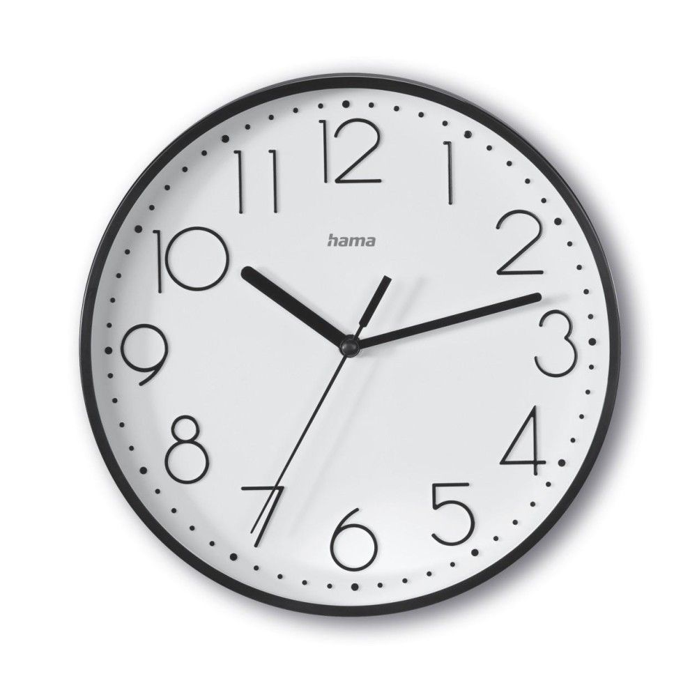Стенен часовник Hama Salina, аналогов, безшумен, D220х35 мм, черен
