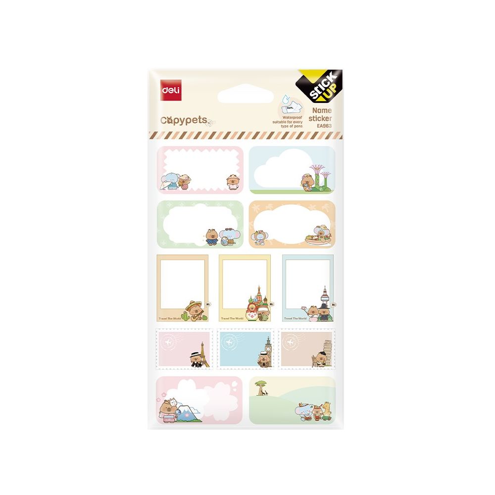Стикери Deli StickUp Capypets EA963, винилови, 110x165мм, 2 л.