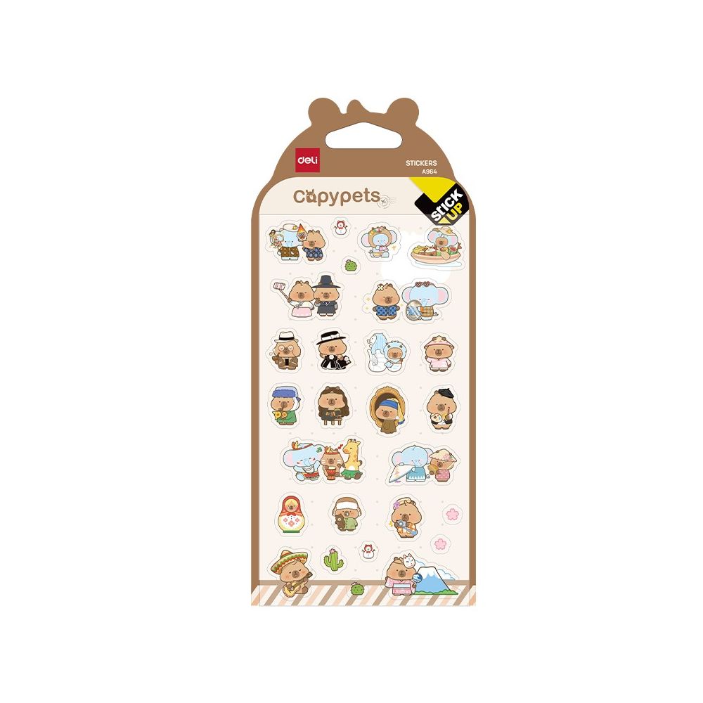 Стикери Deli Stick Up Capypets EA964, епоксидни, 162х87 мм, 1 л.