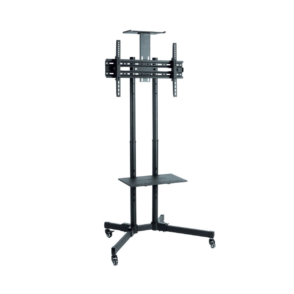 Стойка за телевизор и DVD Sunne 37"-70", до 50 кг, на колелца, метална, черна