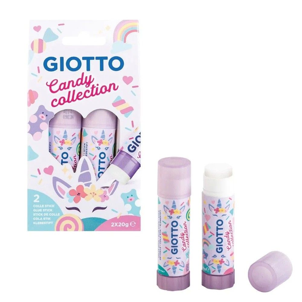 Сухо лепило GIOTTO Candy, без разтворители, 2х20 г, блистер Сухо лепило GIOTTO Candy, без разтворители, 2х20 г, блистер