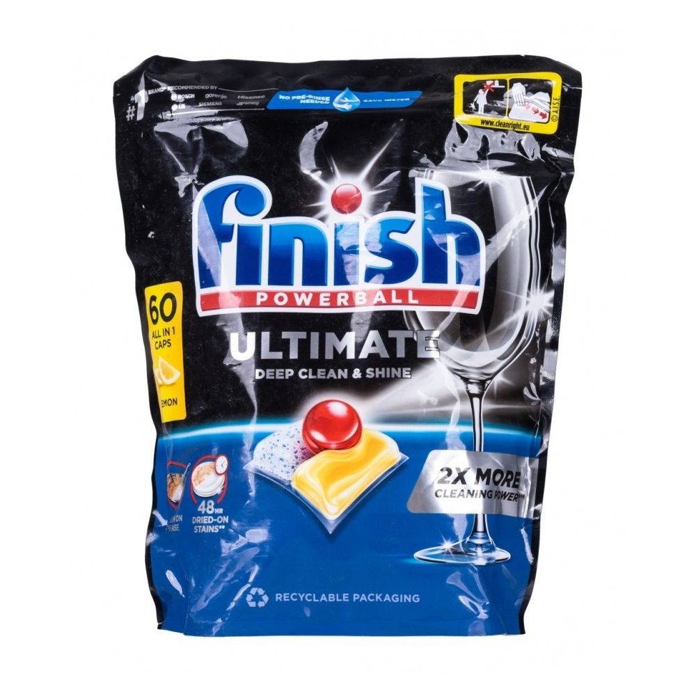 Таблетки за съдомиялна Finish Ultimate All in One, аромат лимон, 60 бр.