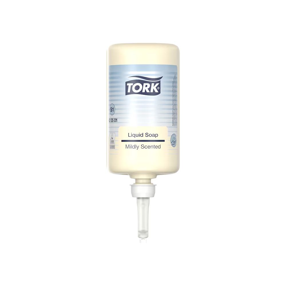 Течен сапун Tork Mild, пълнител за дозатор S1, до 1000 дози, 1 л