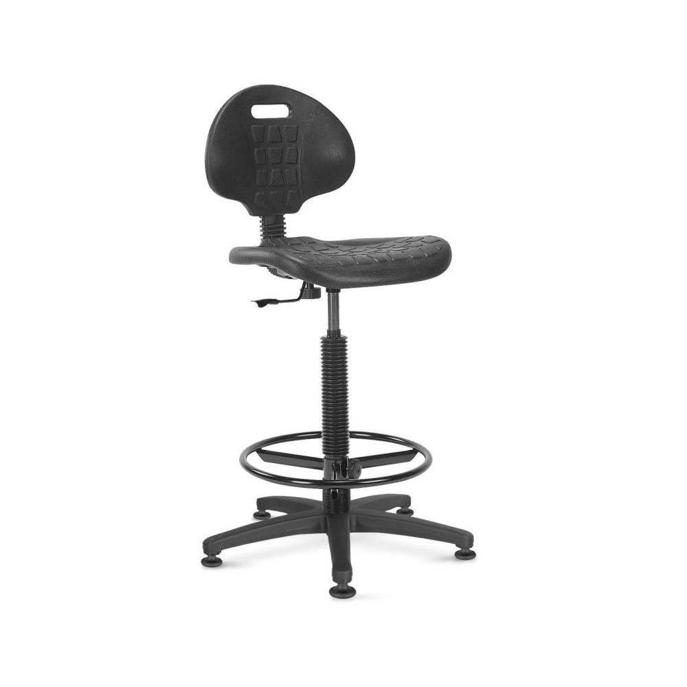 Технически специализиран стол Nargo RB с ринг, седалка и облегалка полиуретан, черен