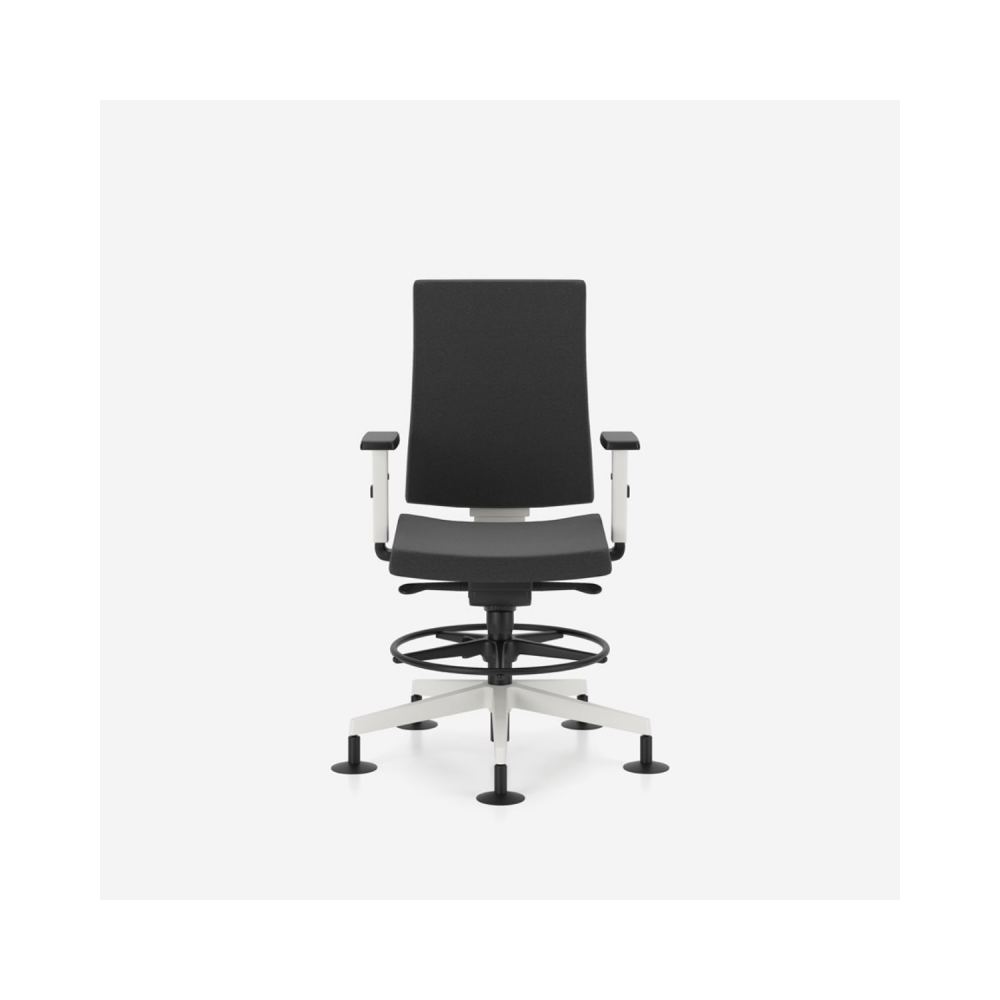 Технически специализиран стол Navigo Counter RB с метален ринг, дамаска, рег.подлакътници, черен