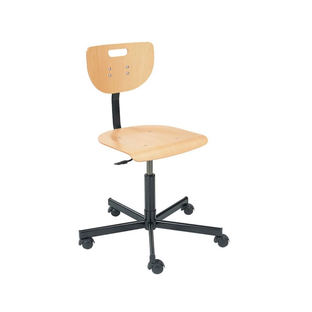 Технически специализиран стол Werek, с колелца, дърво, бук