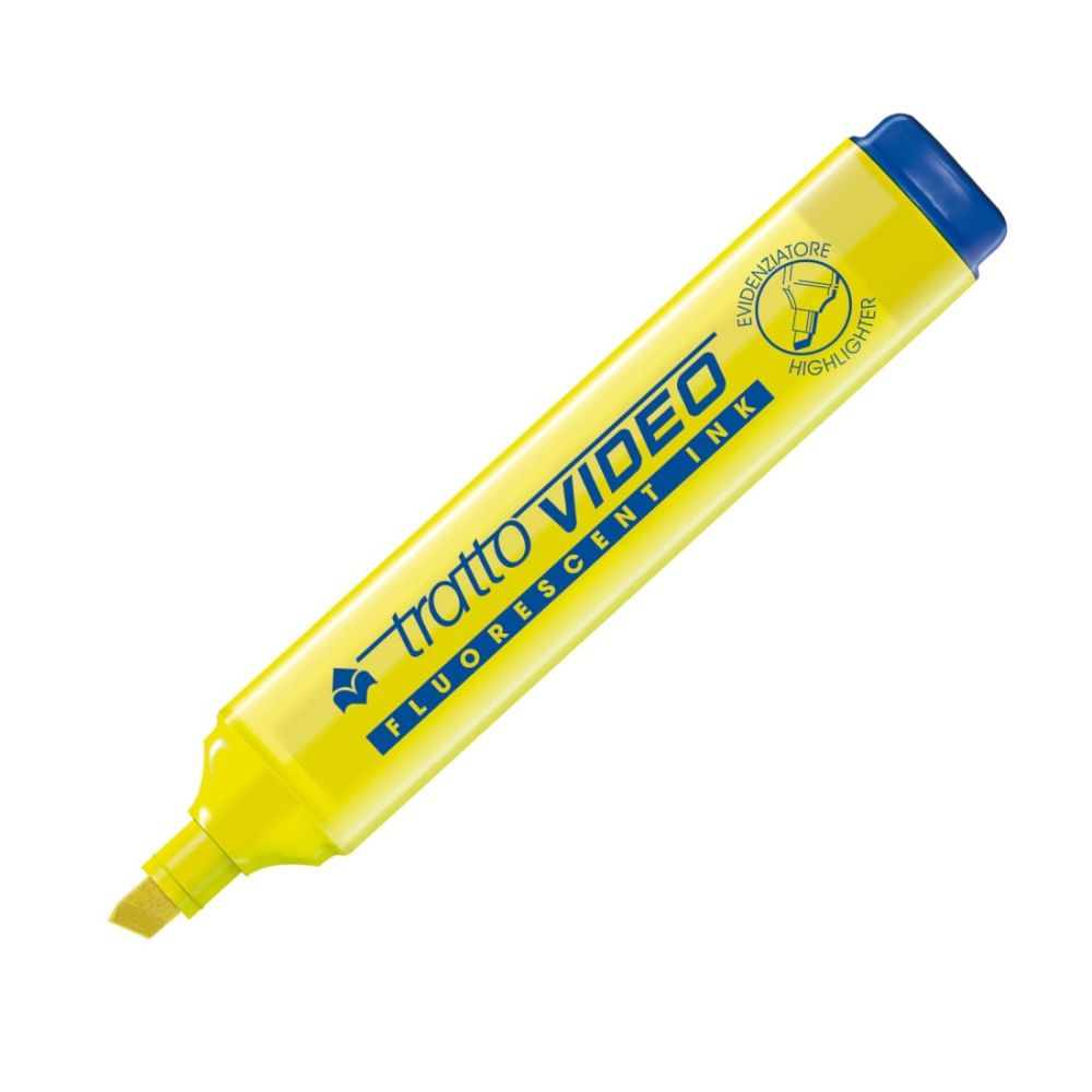 Текстмаркер tratto VIDEO, скосен връх 1-5 мм, жълт неон