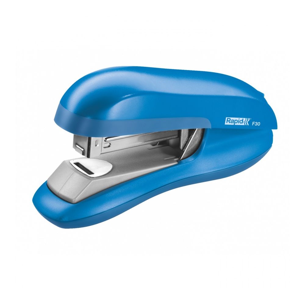 Телбод Rapid F30 Flat Clinch, за 30 л.(80 г), 44х70х145 мм, телчета 24(26)/6, ABS+метал, светлосин