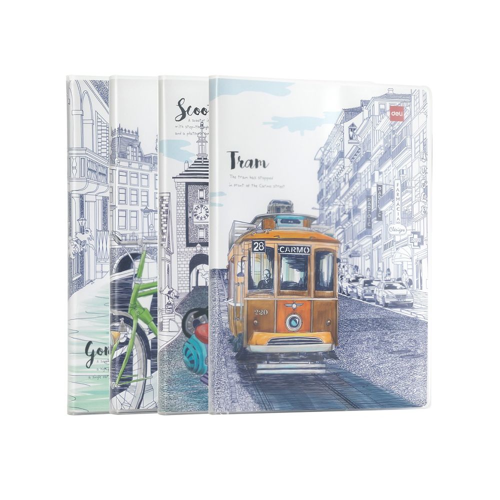 Тетрадка Deli EN317, B5, 252x174 мм, 128 л., линиран офсет 70 г, EVA подвързия