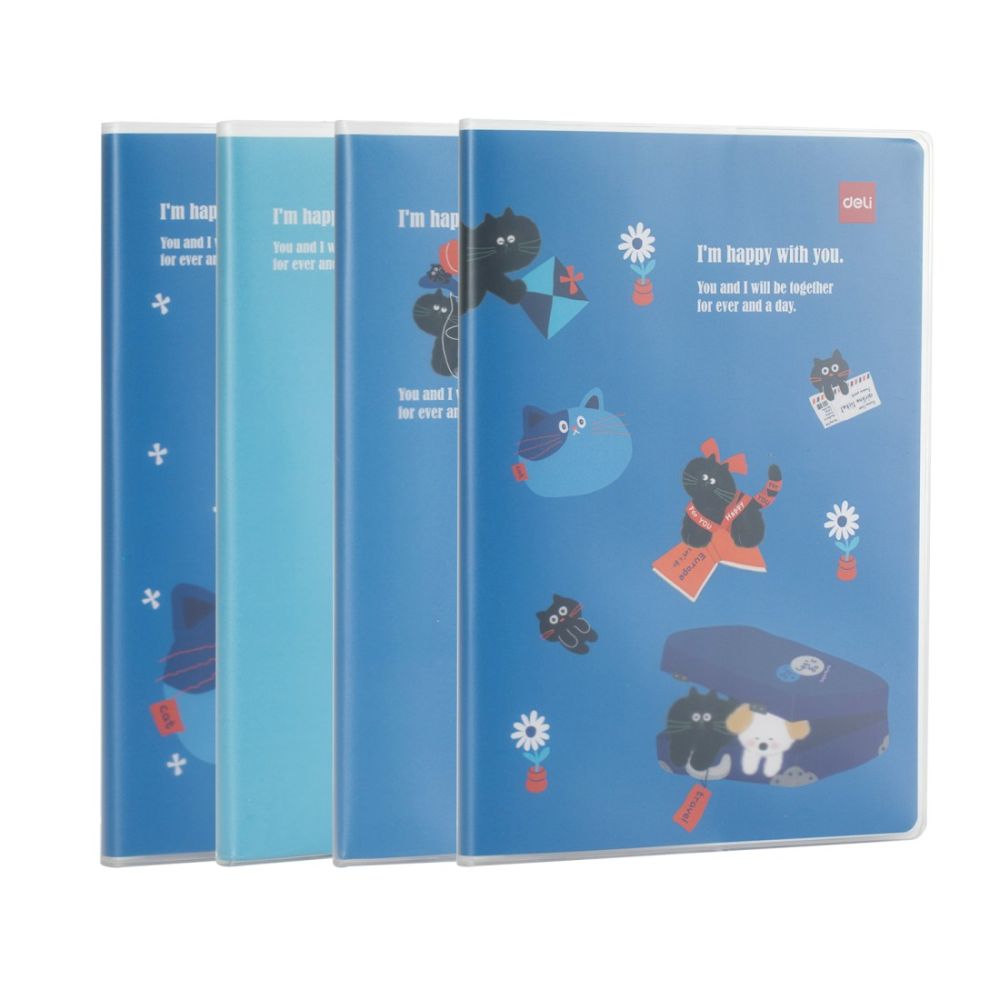 Тетрадка Deli Happy with you EN303, A5, 72 л., линиран офсет шамоа 70 г, EVA подвързия