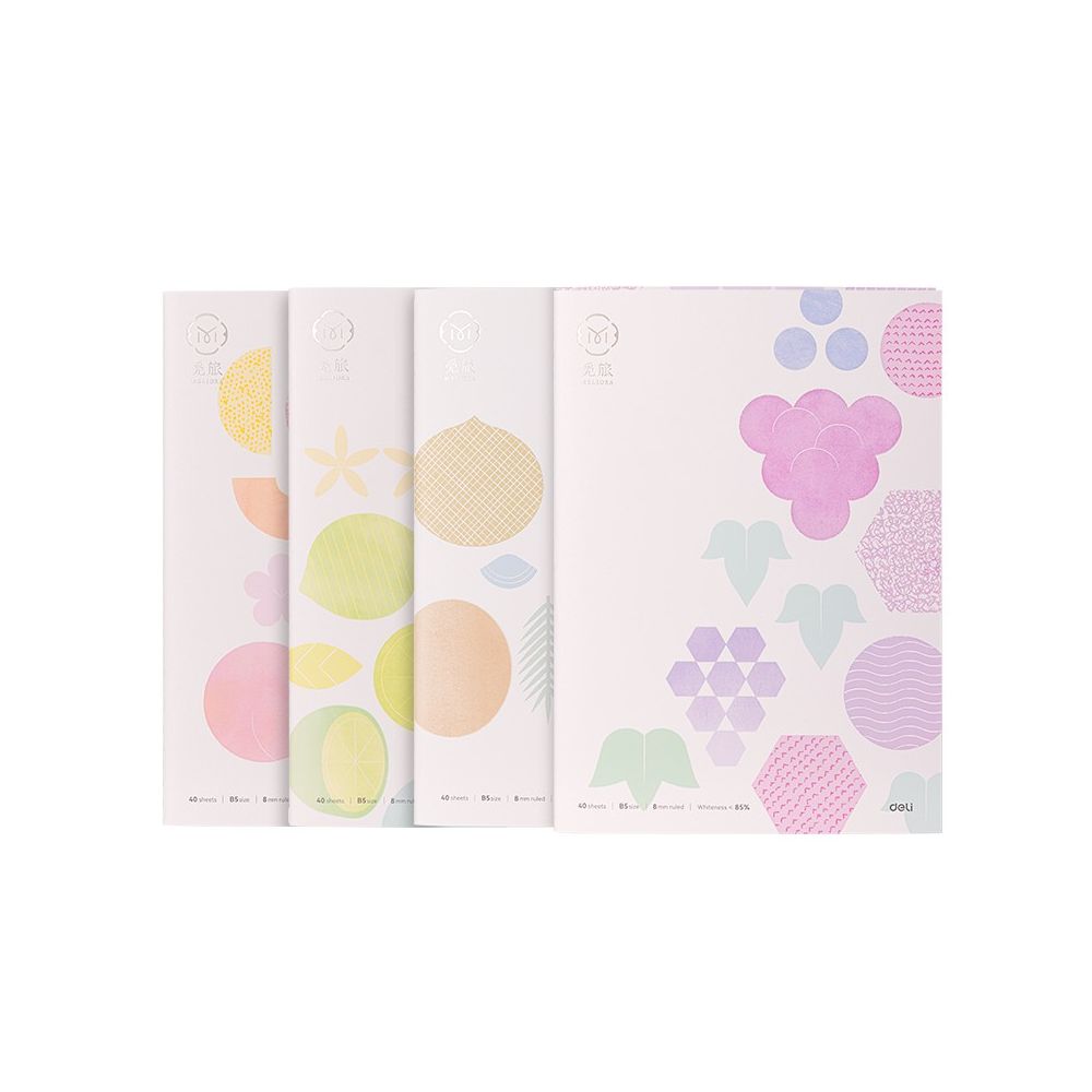 Тетрадка Deli Meliora FB540-Q, B5, 40 л., линиран офсет шамоа 70 г, корица ленен картон