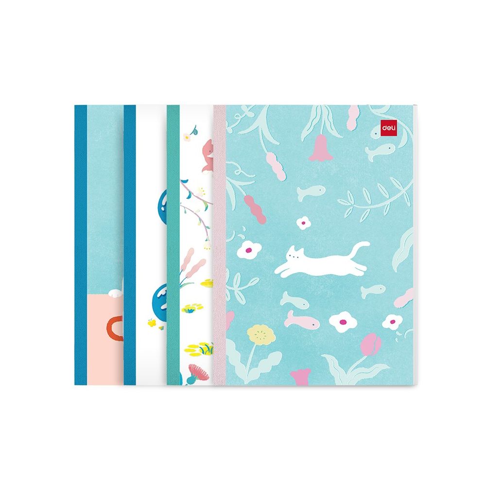 Тетрадка Deli Sugar Life ENA558W, A5, 56 л., линиран офсет 70 г, корица ленен картон