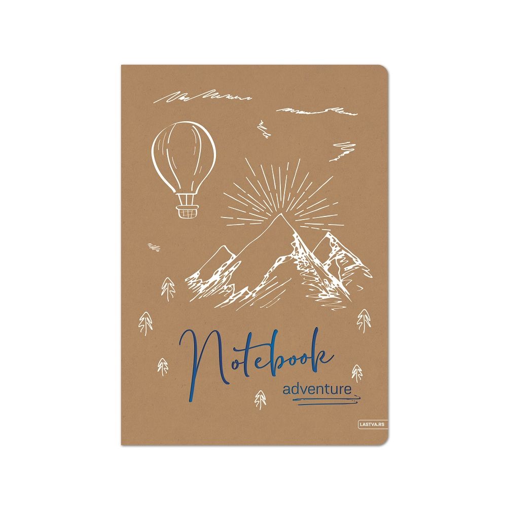 Тетрадка LASTVA Adventure, A4, 52 л., линиран офсет 80 г, корица 300 г, еко крафт