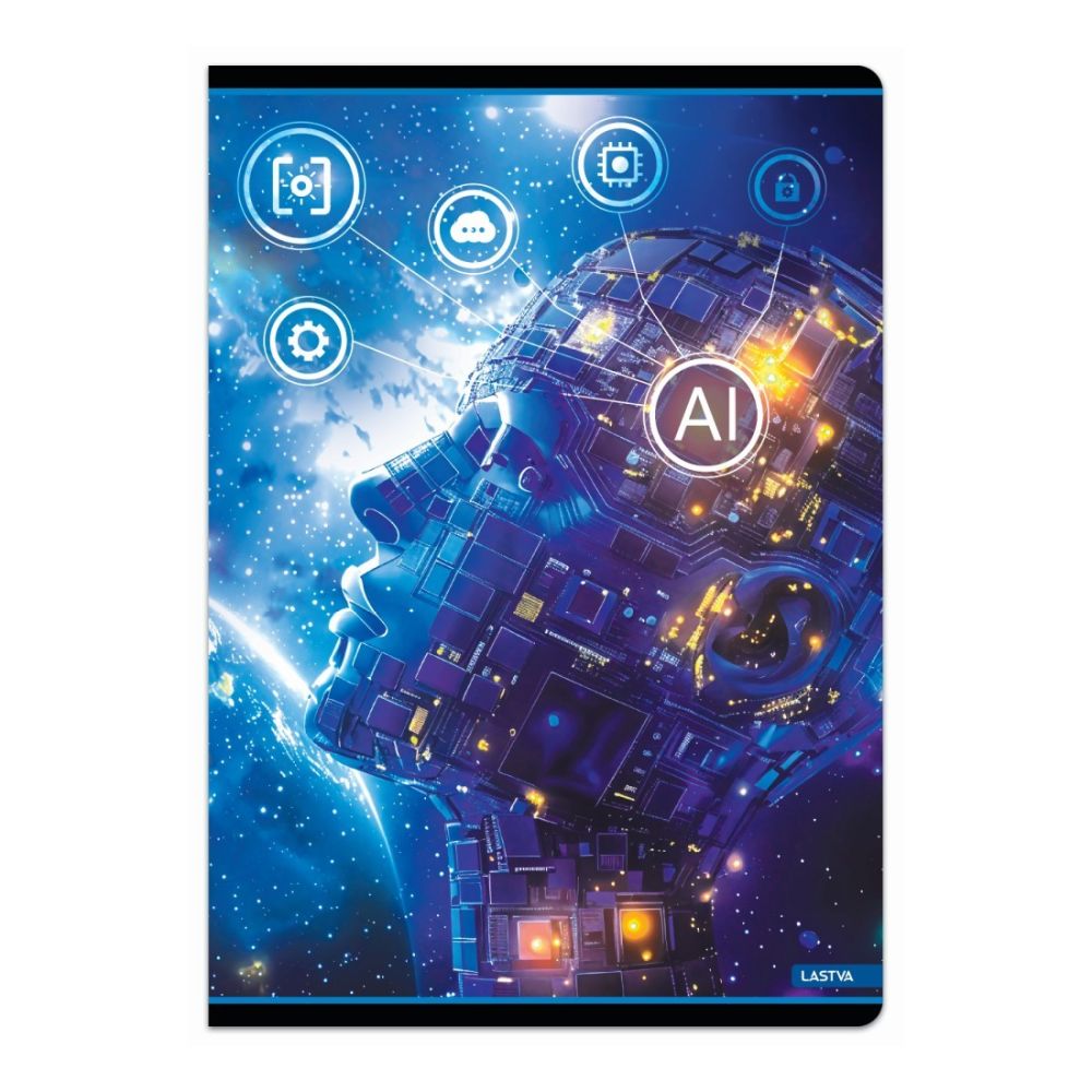 Тетрадка LASTVA AI, A5, 52 л., линиран офсет 80 г, корица 300 г, мат ламинат, UV лак
