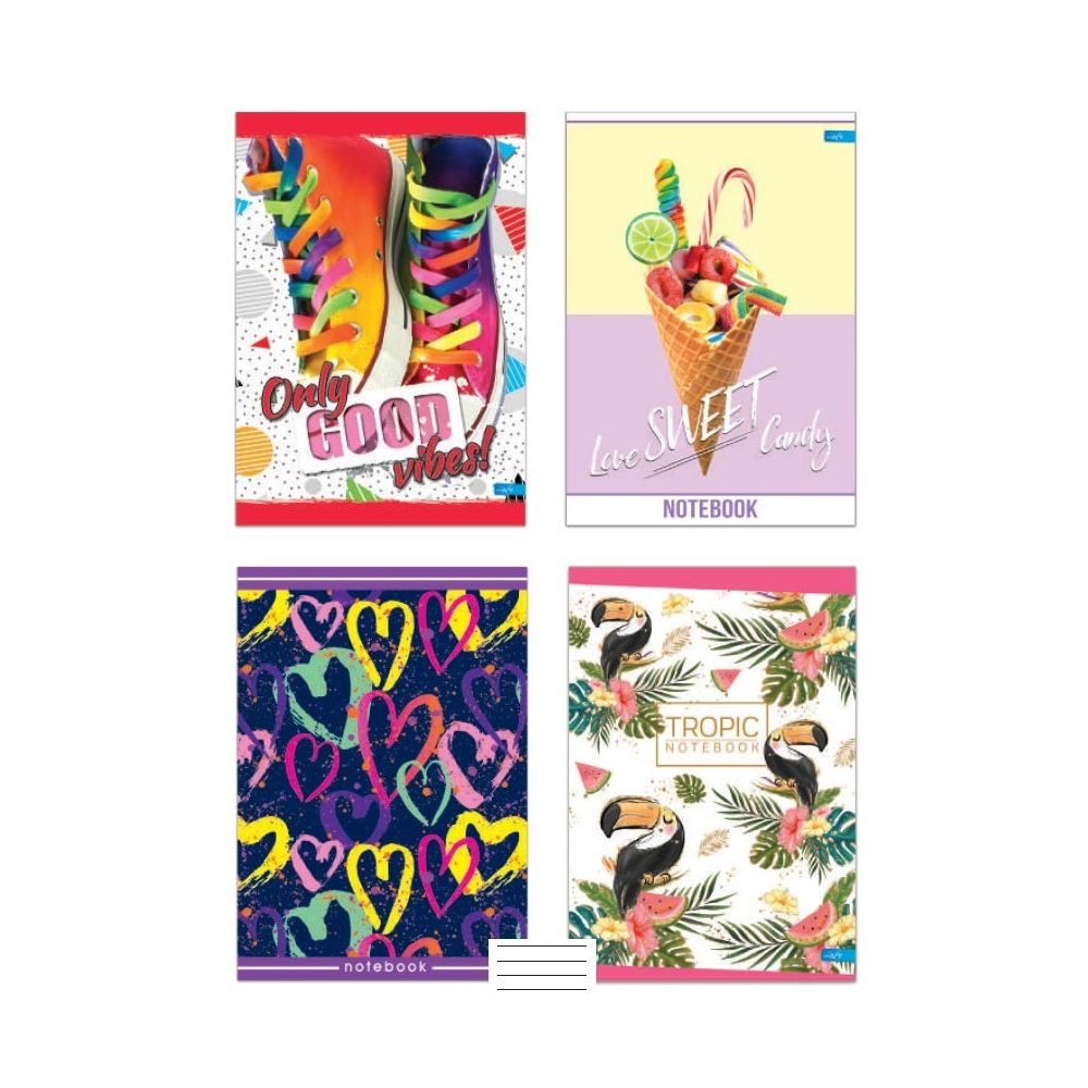 Тетрадка LASTVA Basic Girls, A5, 52 л., линиран офсет 60 г, корица 200 г, мат ламинат