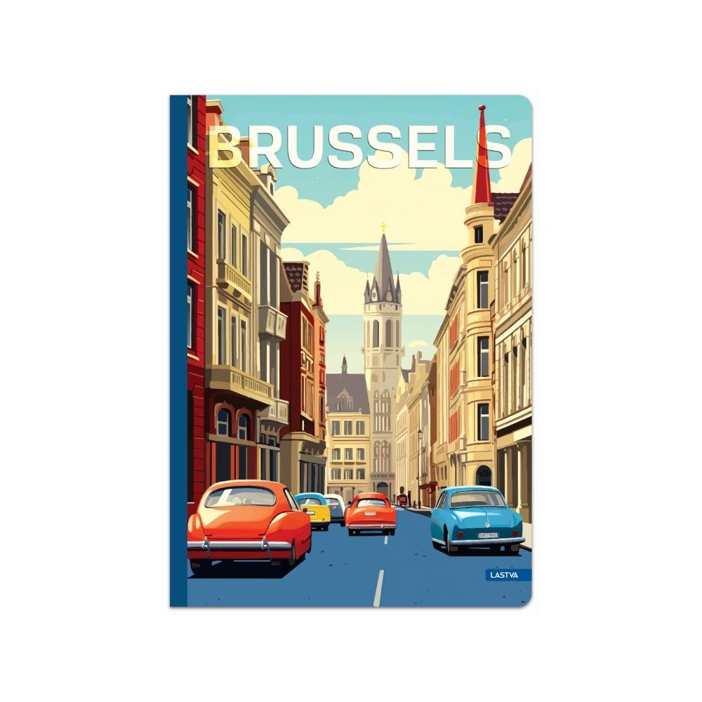 Тетрадка LASTVA CAPITALS, A5, 96 л., линиран офсет 70 г офсет, твърда корица мат ламинат, UV лак