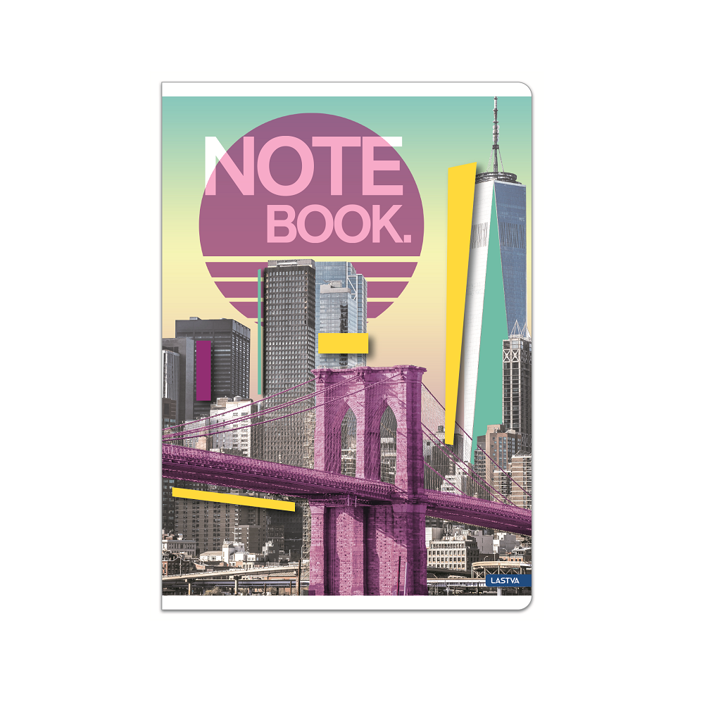 Тетрадка LASTVA City, A4, 52 л., линиран офсет 80 г, корица 300 г, мат ламинат, UV лак