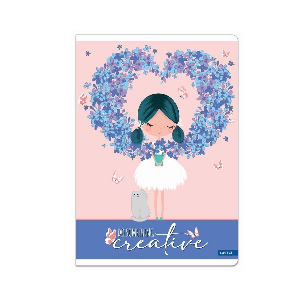 Тетрадка LASTVA Cute, A4, 52 л., линиран офсет 80 г, корица 300 г, мат ламинат, с блясък