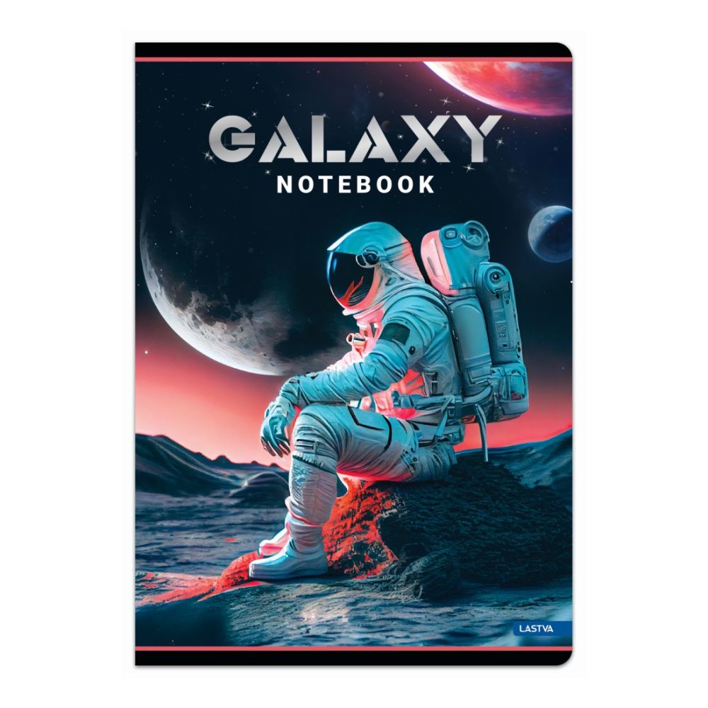 Тетрадка LASTVA Galaxy, A4, 52 л., линиран офсет 80 г, корица 300 г, мат ламинат, UV лак