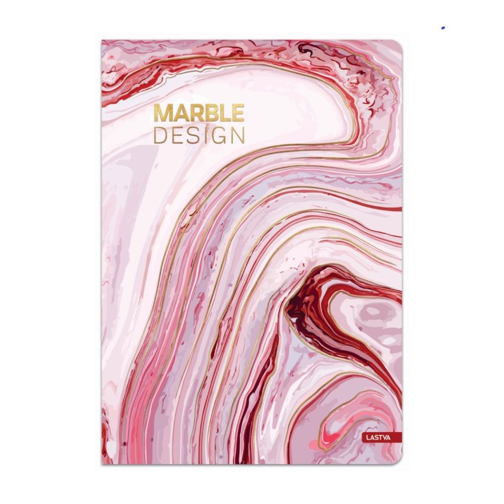 Тетрадка LASTVA Marble, A4, 96 л., линиран офсет 70 г, твърда корица мат ламинат с релефно фолио