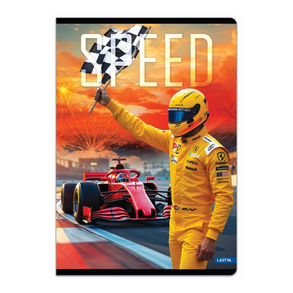 Тетрадка LASTVA Speed, A4, 52 л., линиран офсет 80 г, корица 300 г, мат ламинат, UV лак