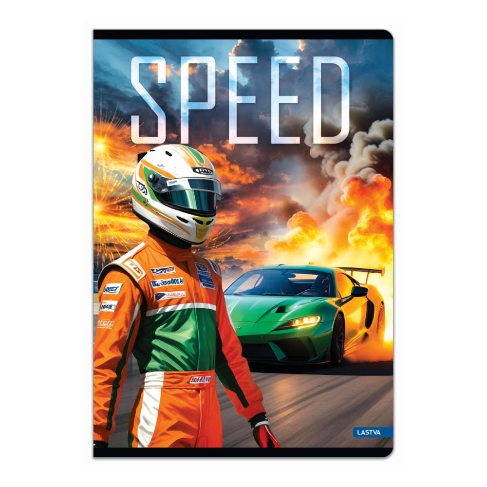 Тетрадка LASTVA Speed, A5, 52 л., линиран офсет 80 г, корица 300 г, мат ламинат, UV лак