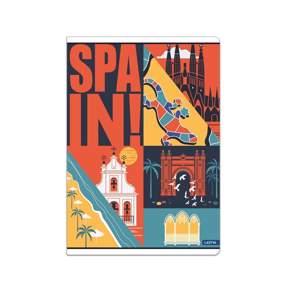 Тетрадка LASTVA Travel, A5, 52 л., линиран офсет 80 г, корица 300 г, мат ламинат, UV лак