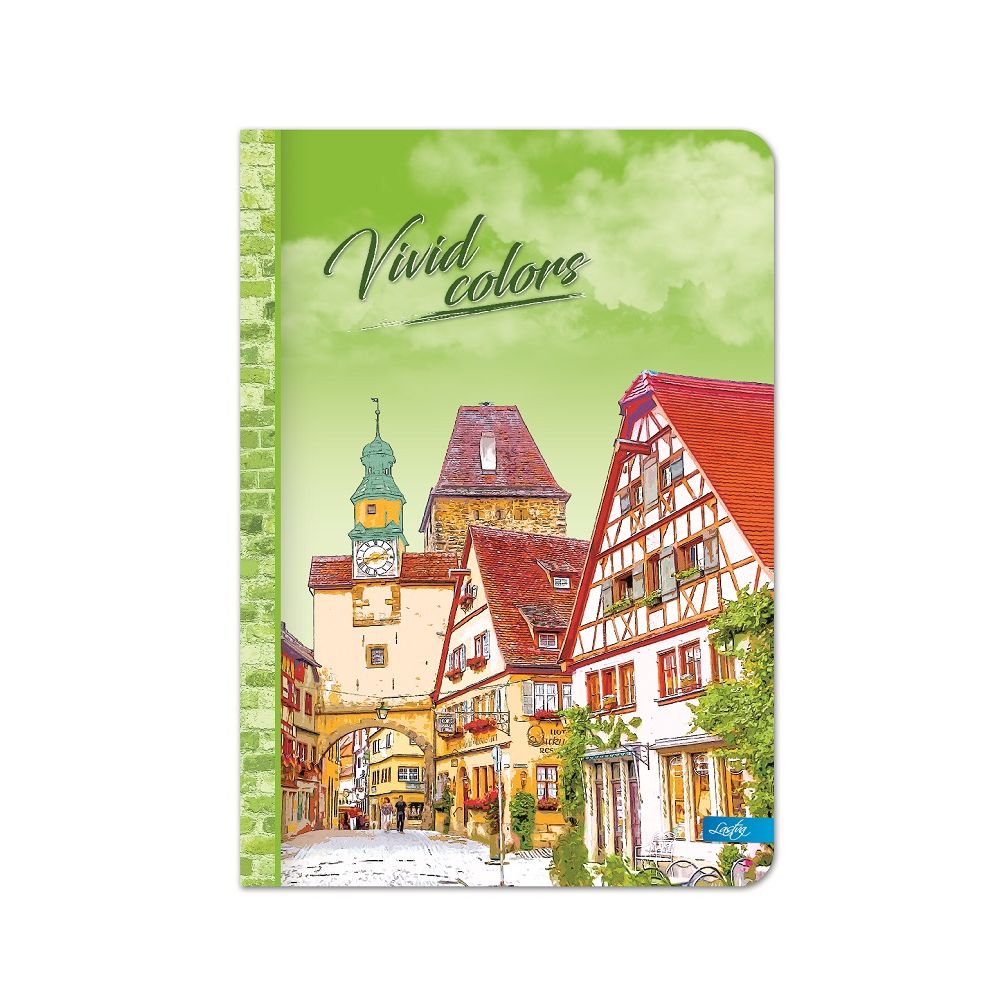 Тетрадка LASTVA Vivid colors, A5, 96 л., линиран офсет 70 г офсет, твърда корица мат ламинат, UV лак