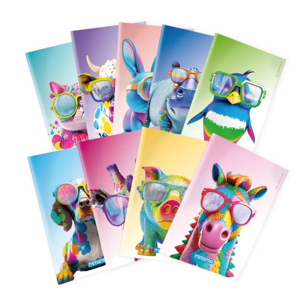 Тетрадка MITAMA Animal, А4, 42 л., линиран офсет 80 г, корица картон 250 г с UV лак