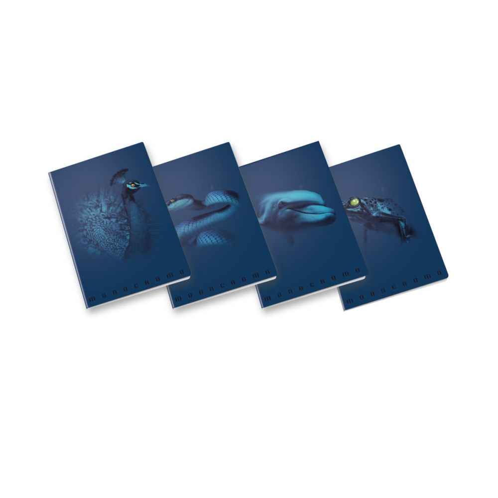 Тетрадка PIGNA Monocromo Blue, А4, 40 л., линиран офсет 100 г, корица 240 г, мат ламинат, UV лак