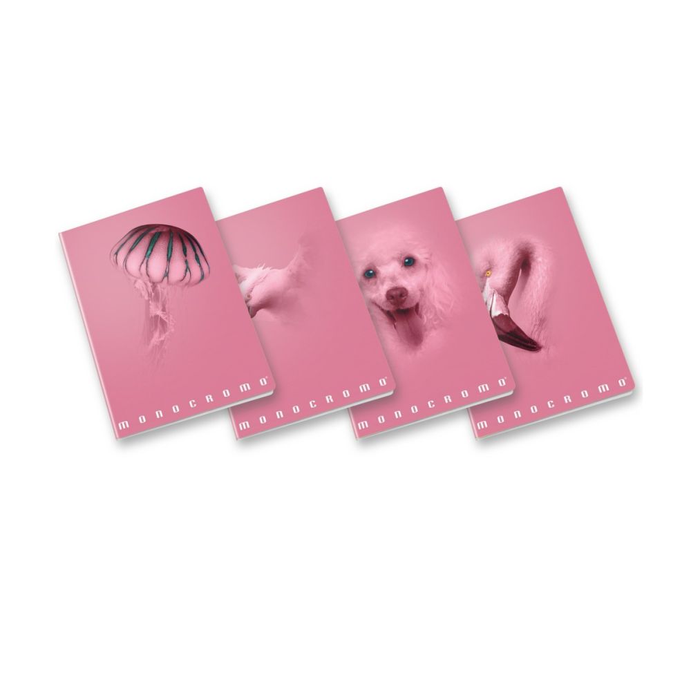 Тетрадка PIGNA Monocromo Pink, А4, 40 л., линиран офсет 100 г, корица 240 г, мат ламинат, UV лак