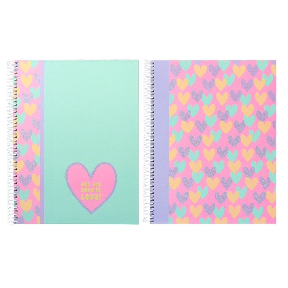 Тетрадка със спирала ANCOR Hearts, A4, 80 л., м.квадр. офест 90 г, корица картон с UV лак