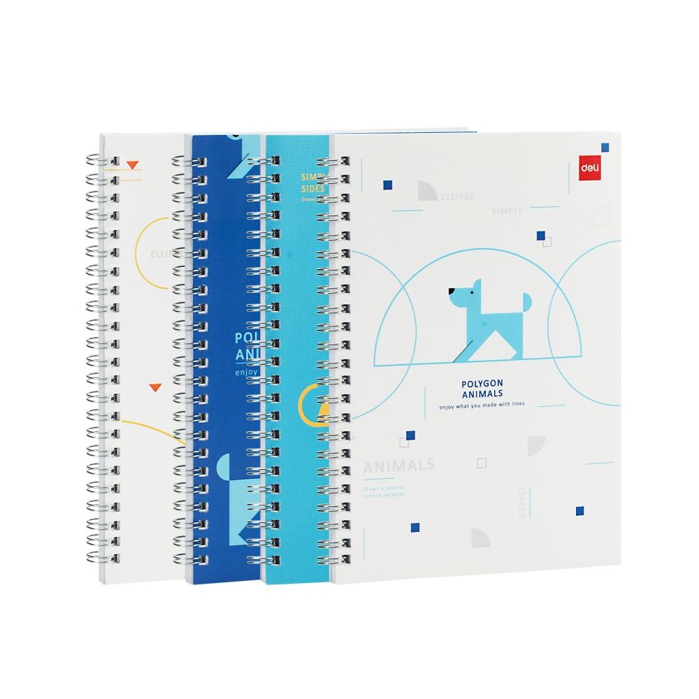 Тетрадка със спирала Deli Animals ELA560, A5, 60 л., линиран офсет 70 г, корица ленен картон